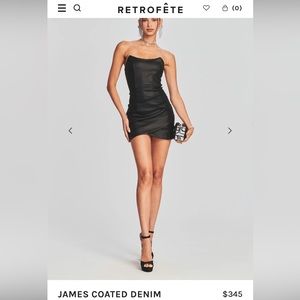 Retrofete James Coated denim black dress